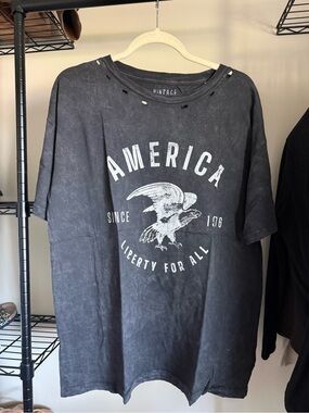 Vintage Black America Eagle Graphic Tee - Vintage